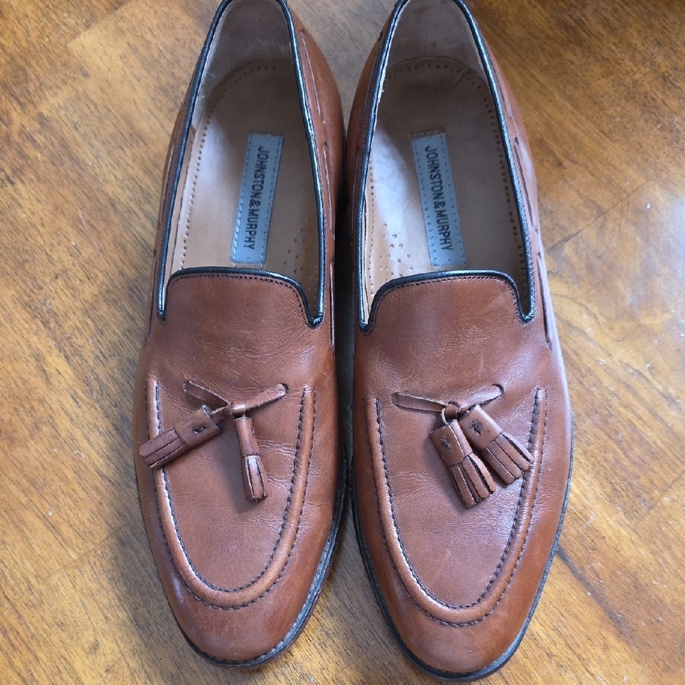 Johnston & Murphy Tan Tassel Leather Loafers - Picture 3 of 9